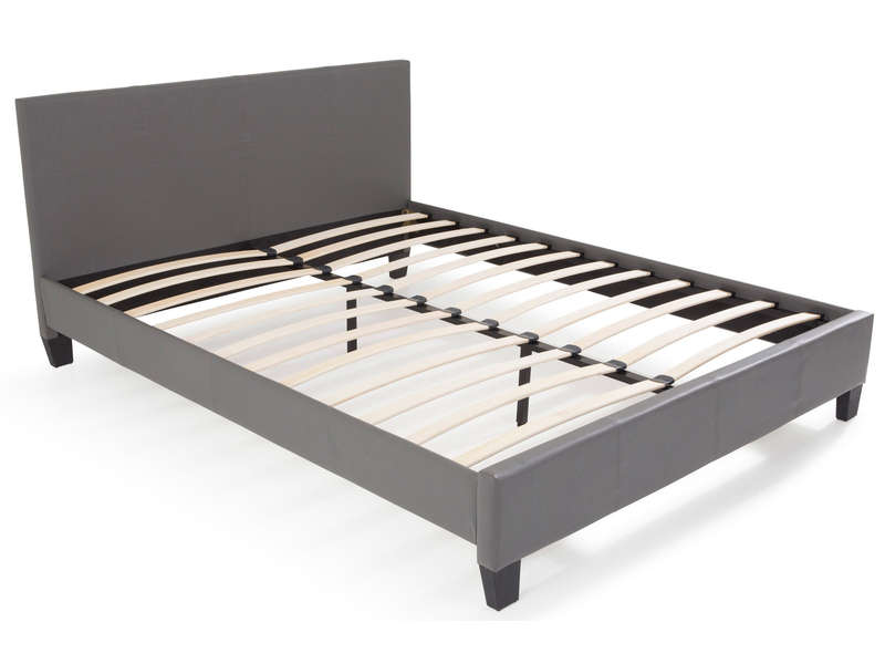Lit adulte 160x200 cm BOOBA coloris gris Lit adulte 160x200 cm BOOBA
