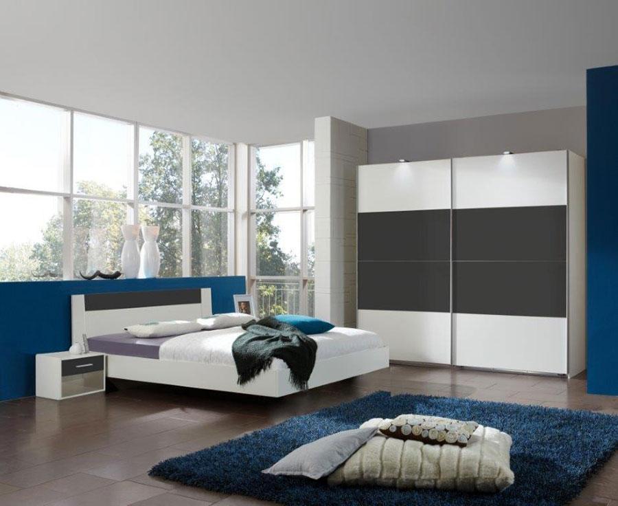 Chambre dadulte complète gris et blanc moderne RE