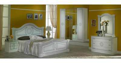 Chambre complète Solene blanche et argent Chambre complète Solene blanche