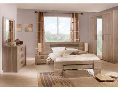 Chambre adulte effet chêne fusain CB5002 160x200