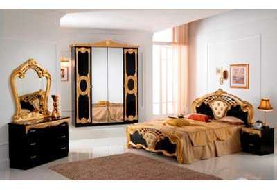 Chambre complète Christine noire et dorée Chambre complète Christine