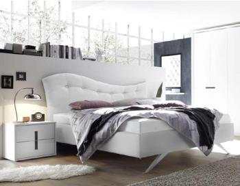 Chambre adulte design laqué blanc et anthracite AR