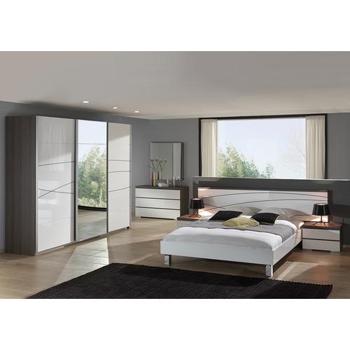 Chambre adulte complète design laquée blanche et c