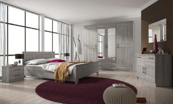 Chambre complète adulte couleur bois gris GALIA