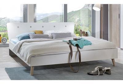 Chambre Complète Blanche NARBERG Lit 160x200 + 2 C