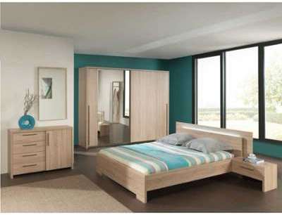 CHAMBRE COMPLÈTE LIT 160 CM COLORIS CHÊNE BARDOLIN