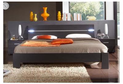 Chambre Complète Anthracite VALENCE Lit 160x200 +