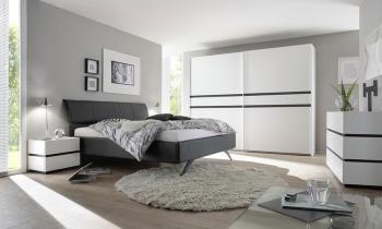 Chambre à coucher complète blanc et anthracite MAR