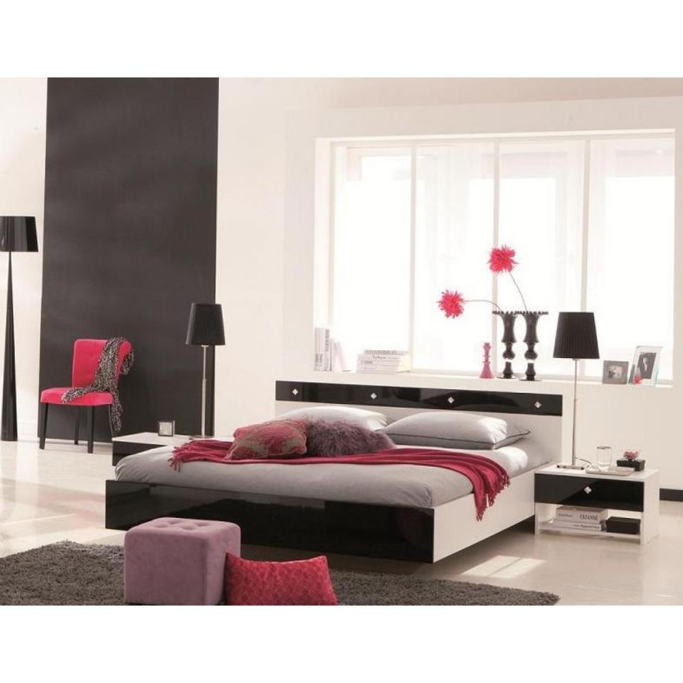 Chambre Noir-Blanc Laqué 140x190 CB103