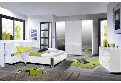 Chambre à coucher adulte lit 140 x 190 cm blanc la