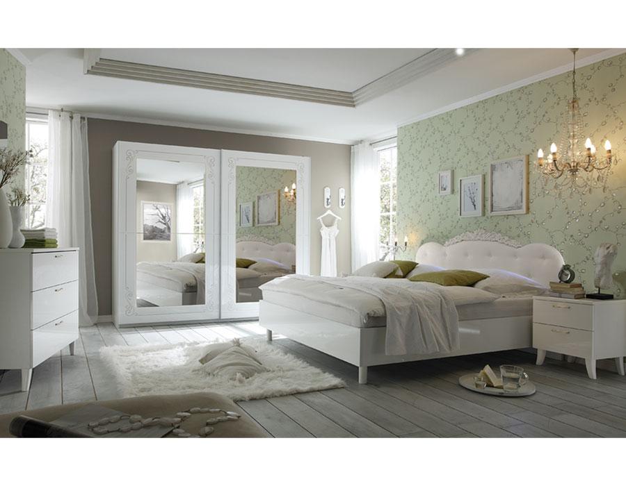 Chambre design blanc laqué SISI
