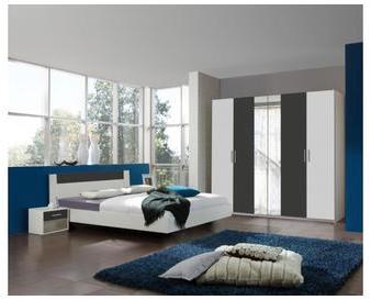 Chambre Complète Blanche LONITA Lit 140x190 + 2 Ch
