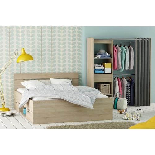Chambre Adulte 140x200 Lit Dressing Imitation Chêne Chambre Adulte 140x200 Lit