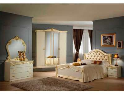 Chambre complète Eve beige et or Chambre complète Eve beige