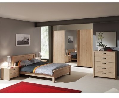 Chambre à coucher complète avec armoire à 3 portes