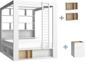 Lit a baldaquin bibliotheque Concept 160x200 AVEC