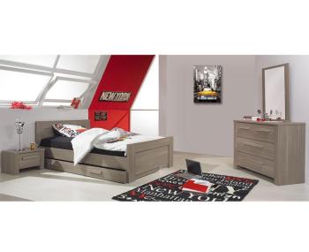 Chambre Enfant Auckland Chêne Cerisé - Set de 4 Meubles Chambre Enfant Auckland Chêne