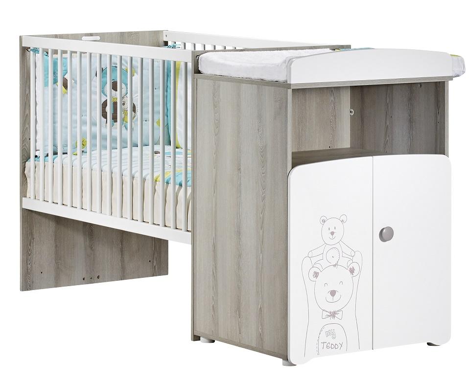 Lit bébé combiné évolutif 60 x 120 cm en 90 x 190