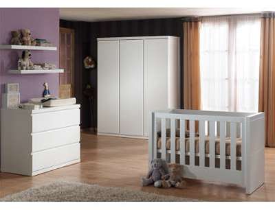 Chambre à coucher bébé complète LORENE coloris Bla