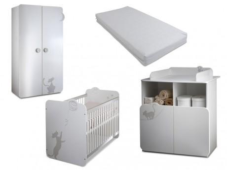 Pack Toute ma chambre Bébé - Collection CATTY matelas Pack Toute ma chambre Bébé