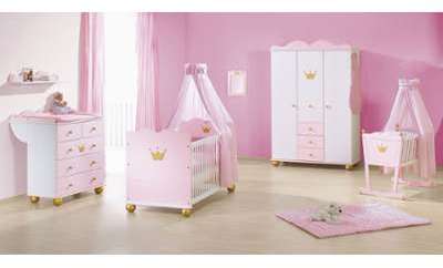 Set de 3 pièces pour chambre bébé avec lit à barre