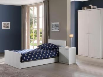 Chambre complète ROLAND blanc laqué satiné Chambre complète ROLAND blanc