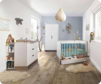 Chambre Bébé Complète Plume Blanche et Bois Chambre Bébé Complète Plume