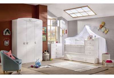 Chambre bébé moderne coloris blanc