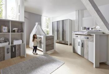 Chambre bébé, Woody Grey, Ensemble Lit et commode