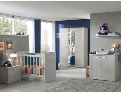 Chambre bébé complète avec lit évolutif coloris ch