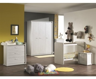 Chambre bébé complète coloris chêne gris doux