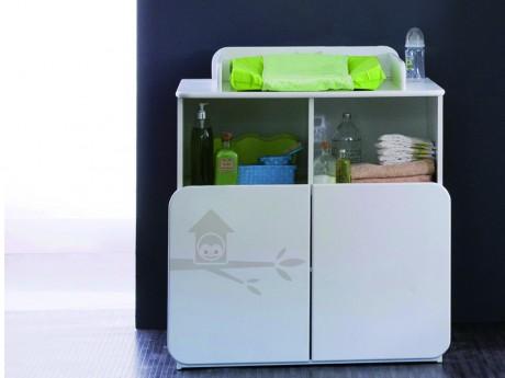 Commode à langer PIPOU - 2 portes - Coloris blanc Commode à langer PIPOU - 2