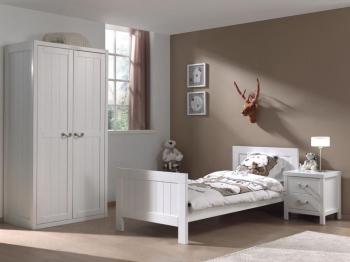 Chambre complète LEMMY blanc laqué satiné Chambre complète LEMMY blanc