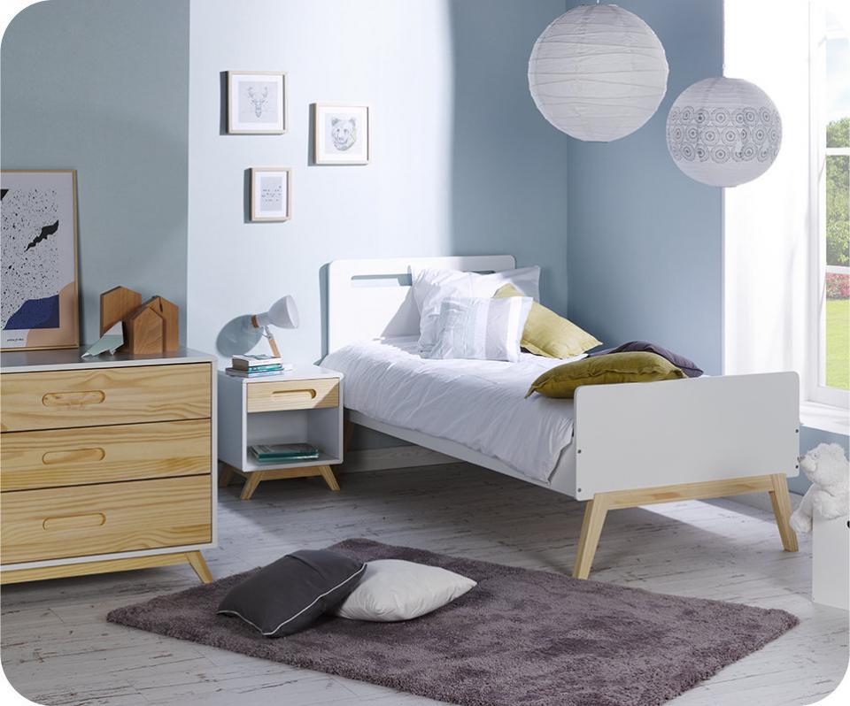 Chambre Enfant Songe Blanche et Bois - Set de 3 Me