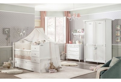 Chambre à coucher bébé coloris blanc