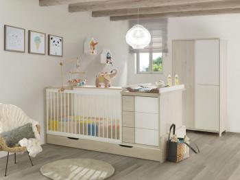 Chambre bébé lit évolutif tiroir armoire finition décor Chambre bébé lit évolutif