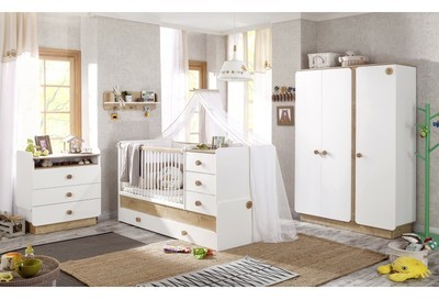 Chambre à coucher bébé complète coloris blanc