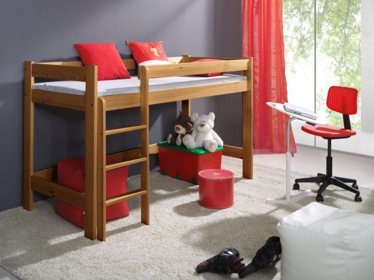 LIT SURÉLEVÉ ENFANT ET ADOLESCENT EN BOIS MASSIF -