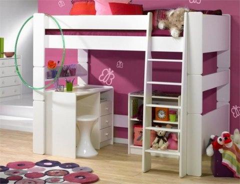 LIT MEZZANINE ENFANT BLANC - Fabrication Danoise -
