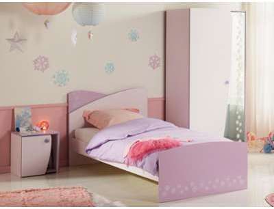 Chambre complète CRISTINA 90x200 cm dragée lila Chambre complète CRISTINA