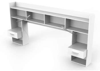 Environnement pour lit 140 cm CHICAGO coloris blanc Environnement pour lit 140