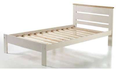 Lit 90x190 cm AGATA coloris blanc et chêne Lit 90x190 cm AGATA coloris