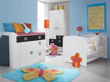 Chambre bébé complète SKUNK 70x140 cm blanc/gris