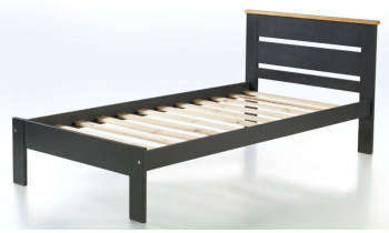 Lit 90x190 cm AGATA coloris anthracite chêne Lit 90x190 cm AGATA coloris