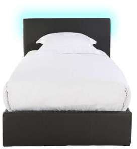 Lit-coffre 90x190 cm avec led STEVA LIGHT coloris noir Lit-coffre 90x190 cm avec