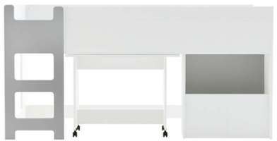 Lit combiné 90x190 200 cm SUN coloris blanc gris Lit combiné 90x190 200 cm
