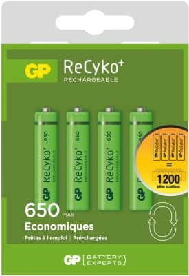 Pile rechargeable GP 4xAAA LR3 650 mAh