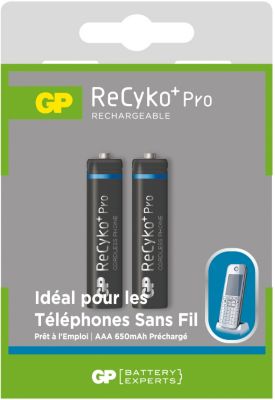 Pile rechargeable GP 2xAAA 650mAh Phonepower