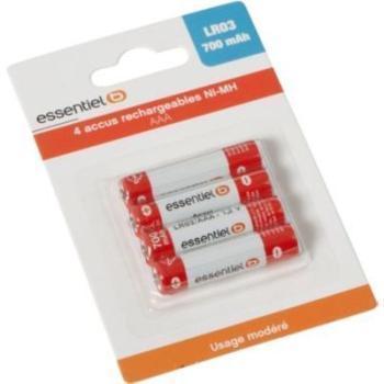 Essentielb 4xAAA LR03 700mAh - Pile rechargeable