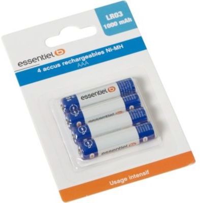 Essentielb 4xAAA LR03 1000mAh - Pile rechargeable